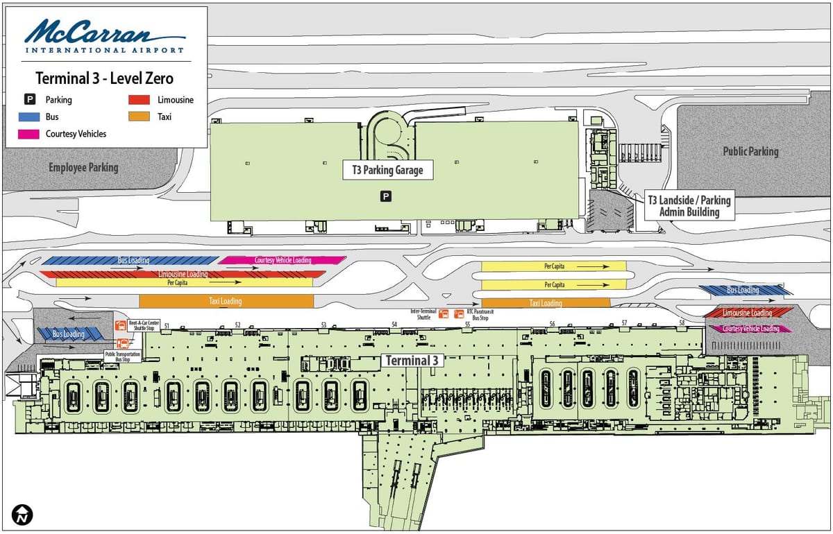 Las Vegas aeroport hartă borna 3