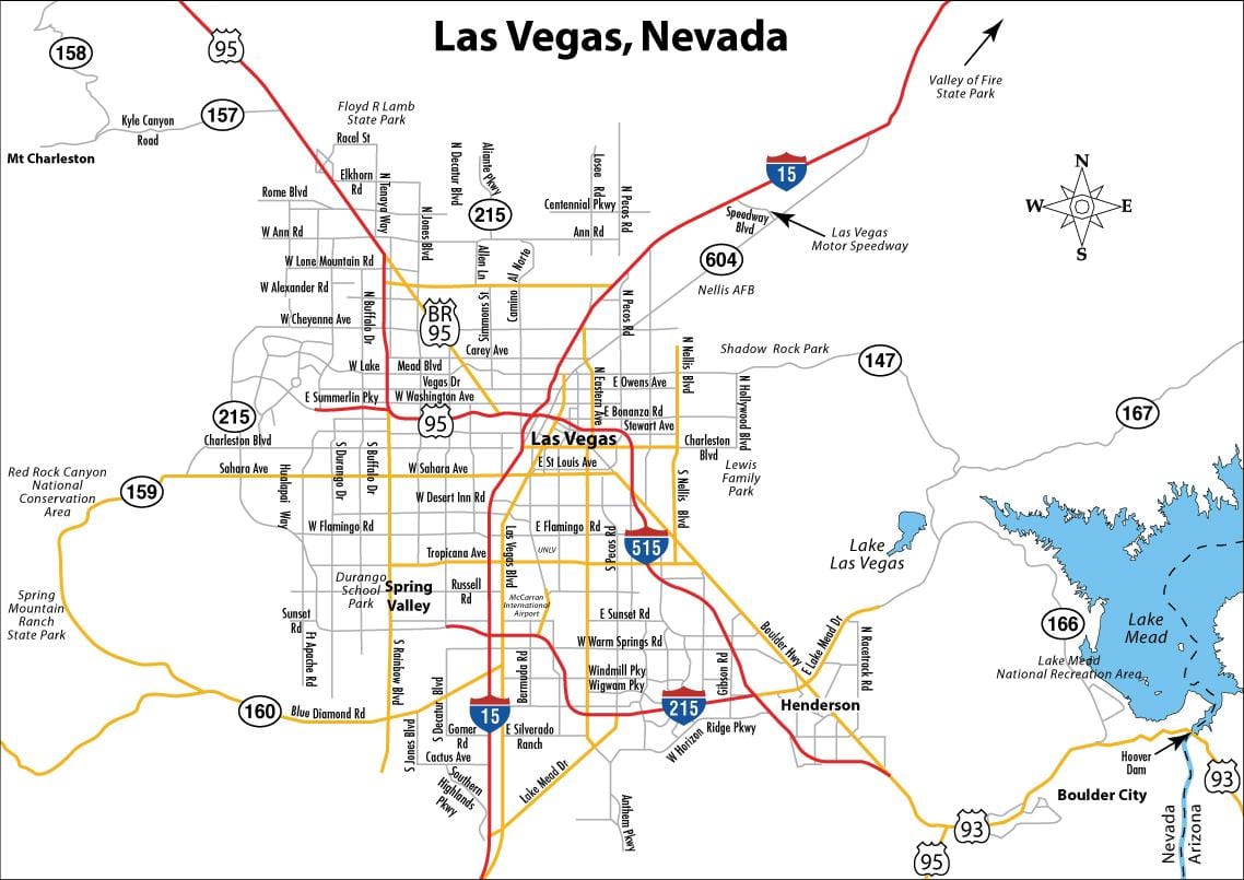 harta strada din Las Vegas