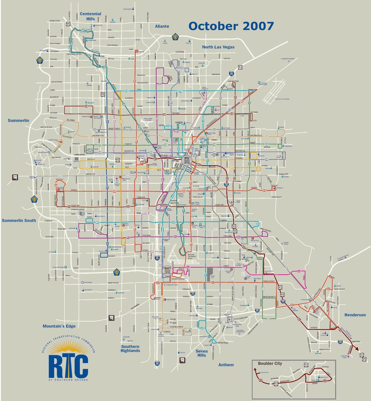 Las Vegas transport hartă