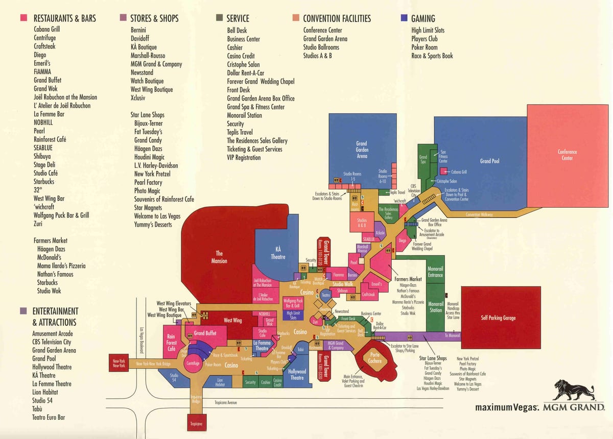 harta MGM grand Las Vegas