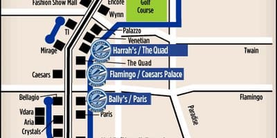 Harta din Las Vegas tramvai